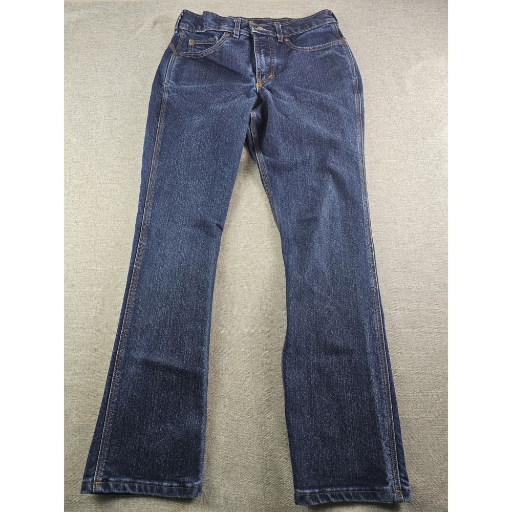 Origin Jeans Mens 32X32 Blue Denim Zip Fly Stretch Straight Usa Logo